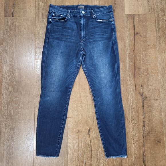 Mother High Waisted Looker Ankle Fray 34 Quiet Luxury Minimalist Distressed - Picture 1 of 12